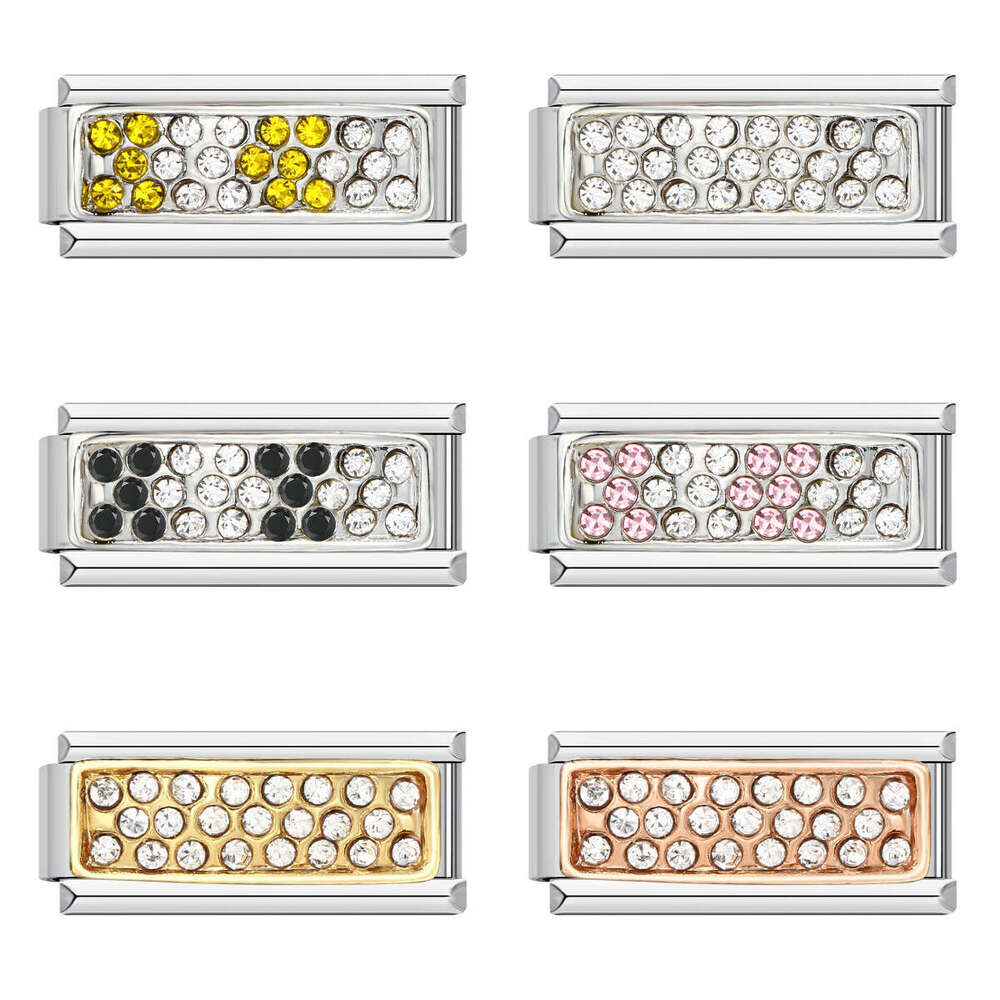 Long dia studded Italian module bracelet, new titanium steel welded oil drop cartoon DIY splicing bracelet Fit 9mm Bracelet Jewelry DIY Making Gifts