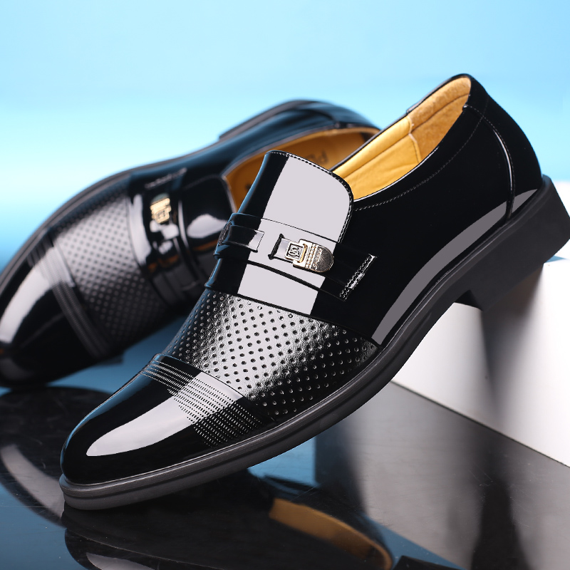 Man Flat/6cm Dress Elevator Shoes Patent Leather Formal Pointed Business Shoes Men Oxfords Suit Shoes Height Increasing Loafers