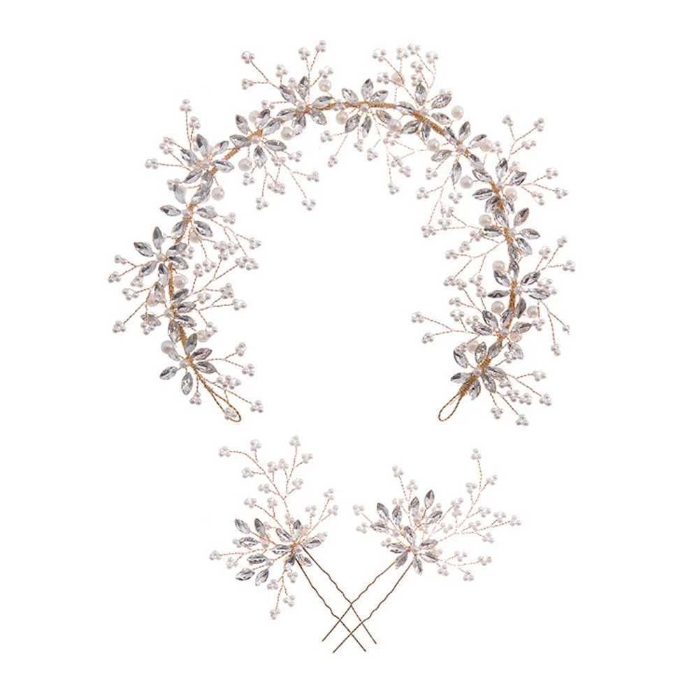 Girls Tiaras Hairpin Wedding Hair Accessories For Women Golden Crystal Crown Headdress Prom Headpiece Noiva Hair JewelryX240913