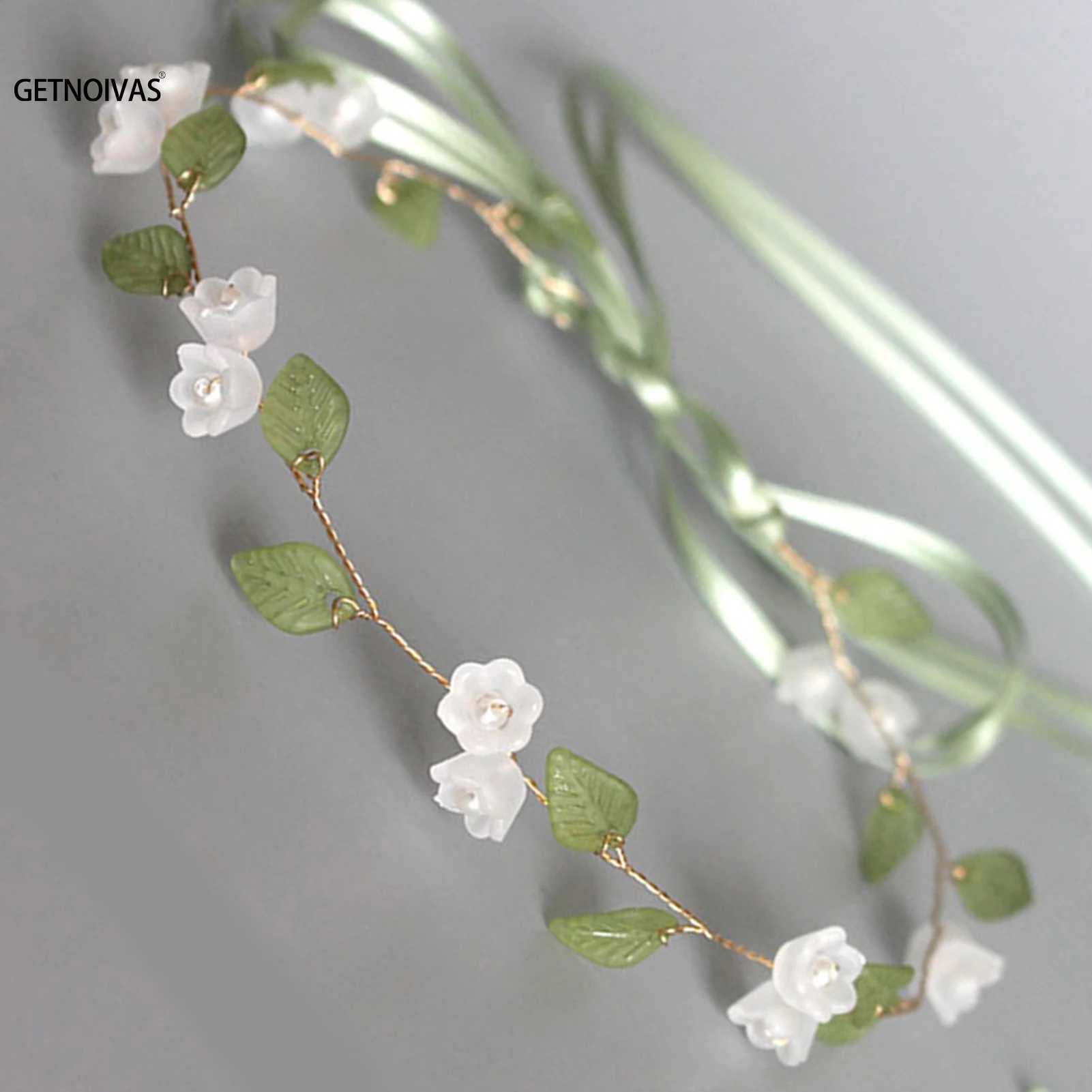 Elegant Girls Bridal Headband Imitated Pearl Crowns Girls Bridal Wedding Headband Floral Garland Romantic Flower Headband GirlsX240913