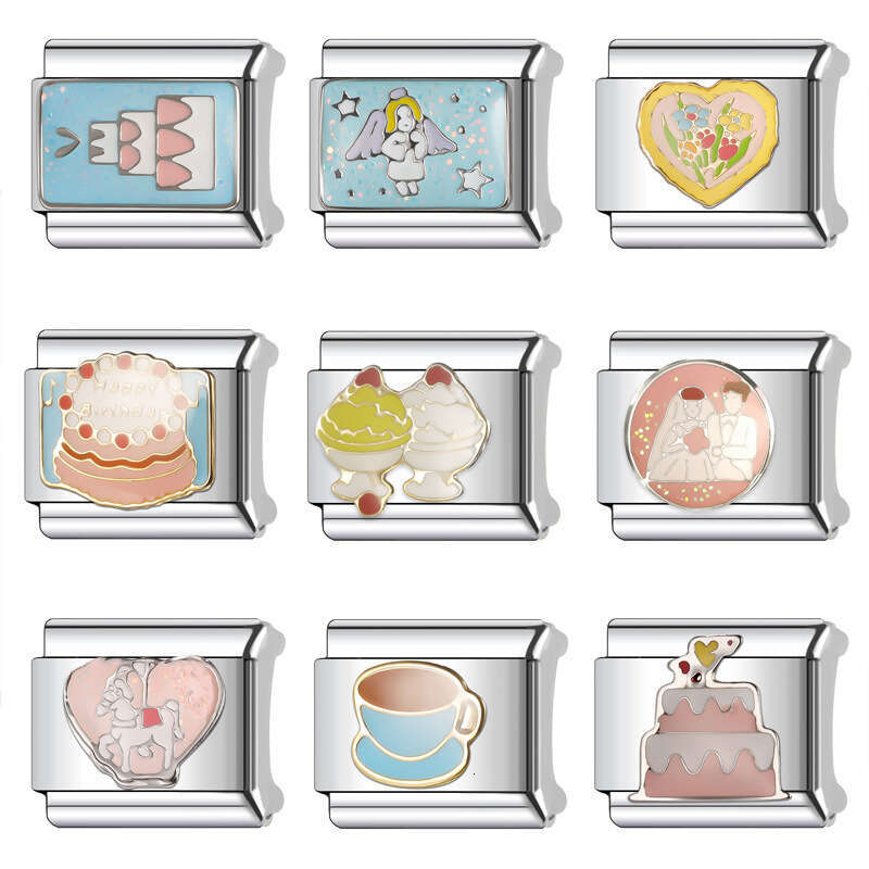 2024 Women's Gift Fit 9mm Stainless Steel Italian Charms Bracelet Links Beads Bracelet DIY Handmade Italian Style Trendy Birthday Gift