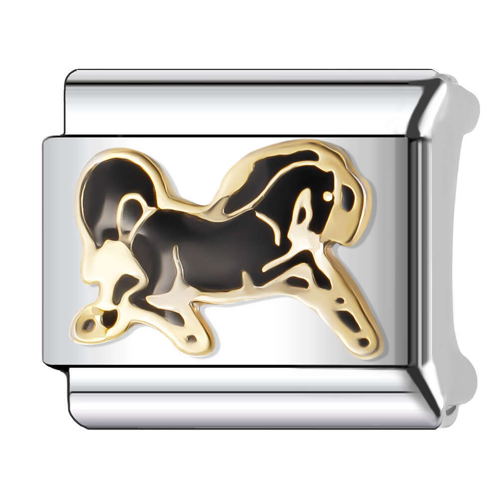 Titanium Italian charms bracelet Stainless Steel Drip Oil Free Matching Splicing DIY Combination Bracelet