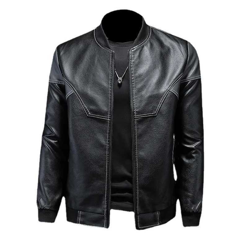 Men Leather Jackets Slim Fit Pu Motorcycle Jackets New Fashion Male Diagonal Zipper Leather Coats Spring Casual Jackets S-4XLX240913