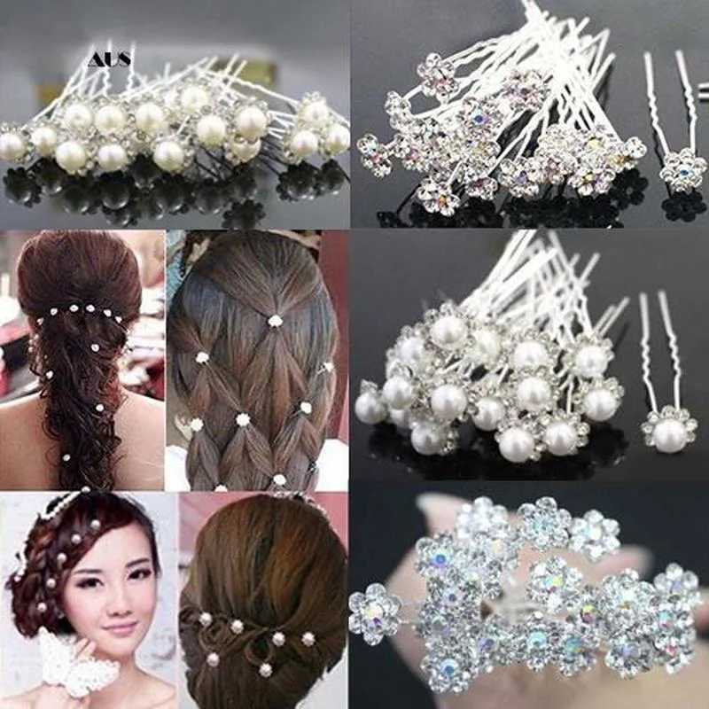 20Pcs Women U-shaped Pin Barrette Clip Hairpins Simulated Pearl Bridal Tiara Hair Accessories Wedding Hairstyle Design Tools HOTX240913