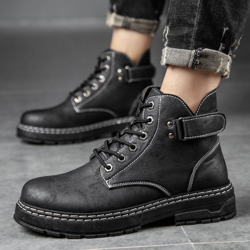 Winter 2024 British Style Retro Middle Men Boot High Cut Men's Shoes Snow Bootsd 2232 's sd