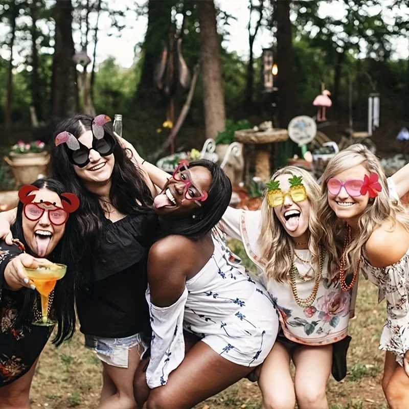Other Fashion Accessories 9 Pairs Hawaiian Glasses Luau Party Sunglasses Tropical Dress Props Fun Summer Favors Beach Themed Decoration H240913