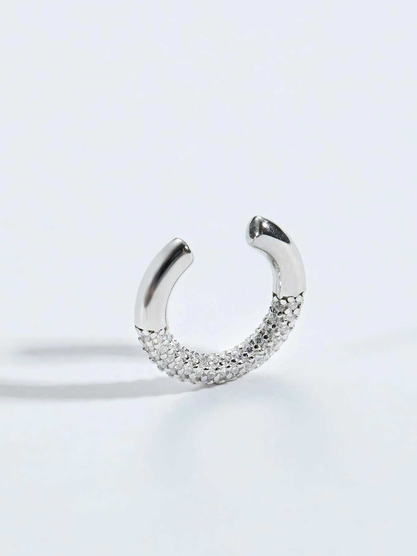 DPLAOPA 925 Sterling Silver Gold Lapse Gold Ear Cuff Piercing Clips CZ Without Piercing Clips Women Rock Punk JewelryX240913