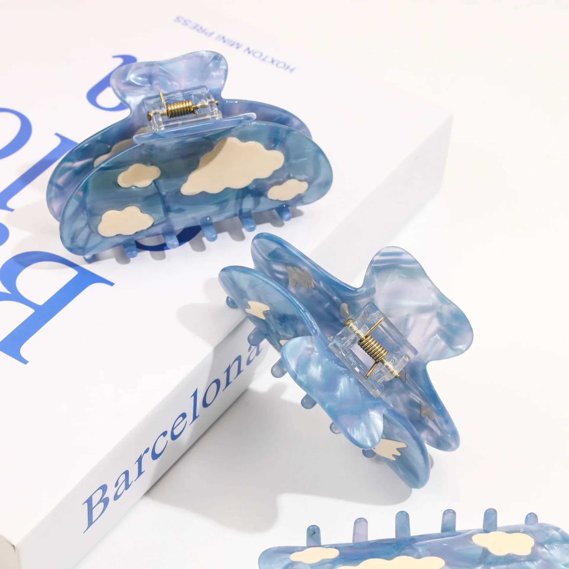 Muweordy Acetate Hair Clips Cartoon Hair Claw Clips Popular Hair Catch Hair Clip With Clouds Hair Accessories For WomenX240912