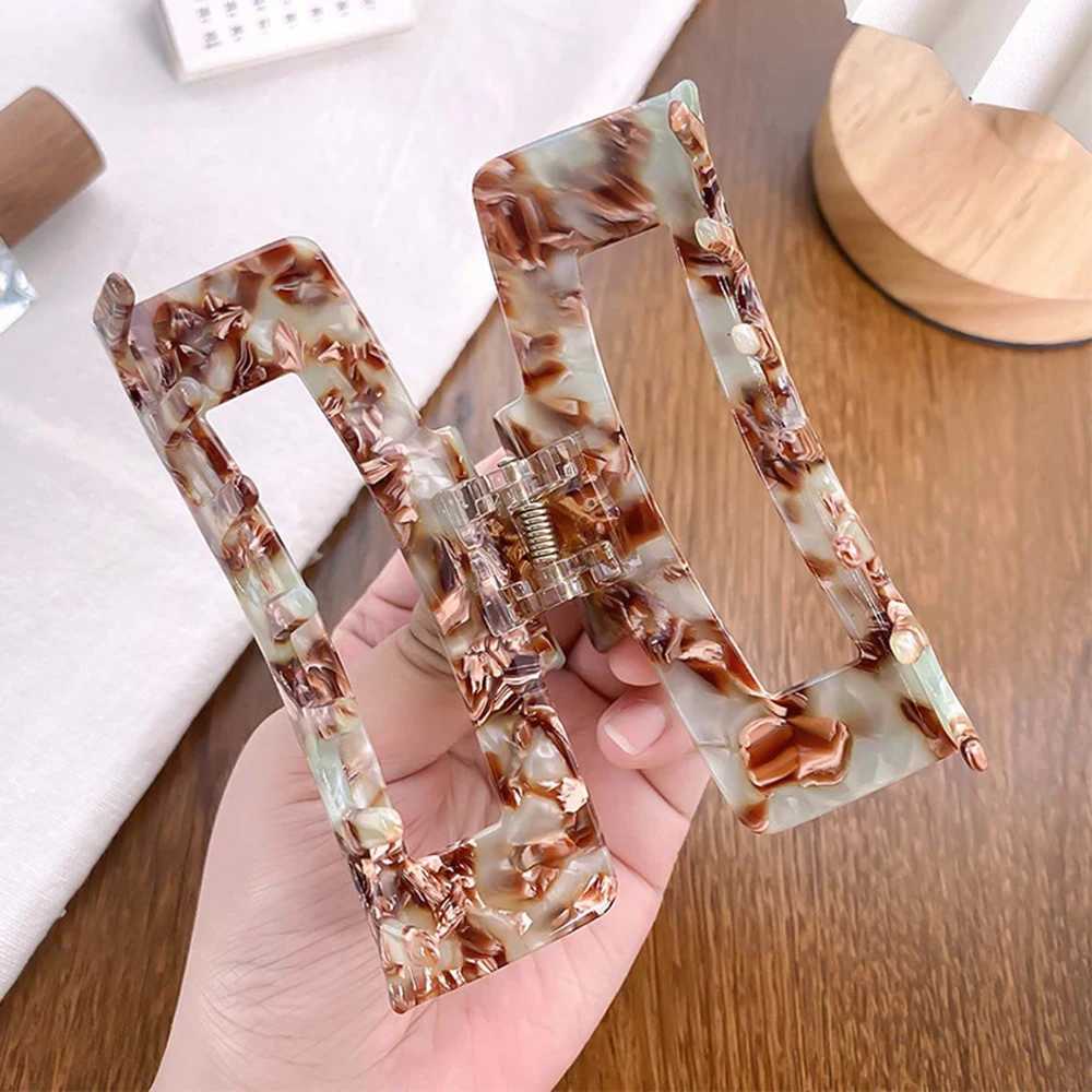 10cm Length Large Acetate Hair Clip Back Head Hairpin French Retro Mermaid Color Hair Claw Headdress Hairpin FemaleX240912