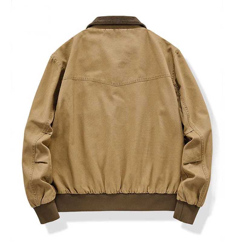 Mcikkny Men Vintage Cargo Jackets Spring Autumn Bomber Outwear Coats Loose FitX240913