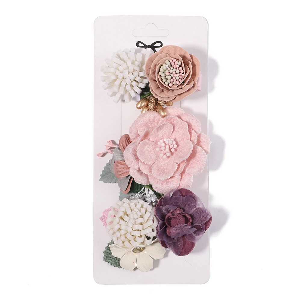 3Pcs/Set Artificial Flower Hair Clip For Kids Girls Hairpins Cute Pink Flowers Barrettes Hair Decorate Headwear Hair AccessoriesX240913