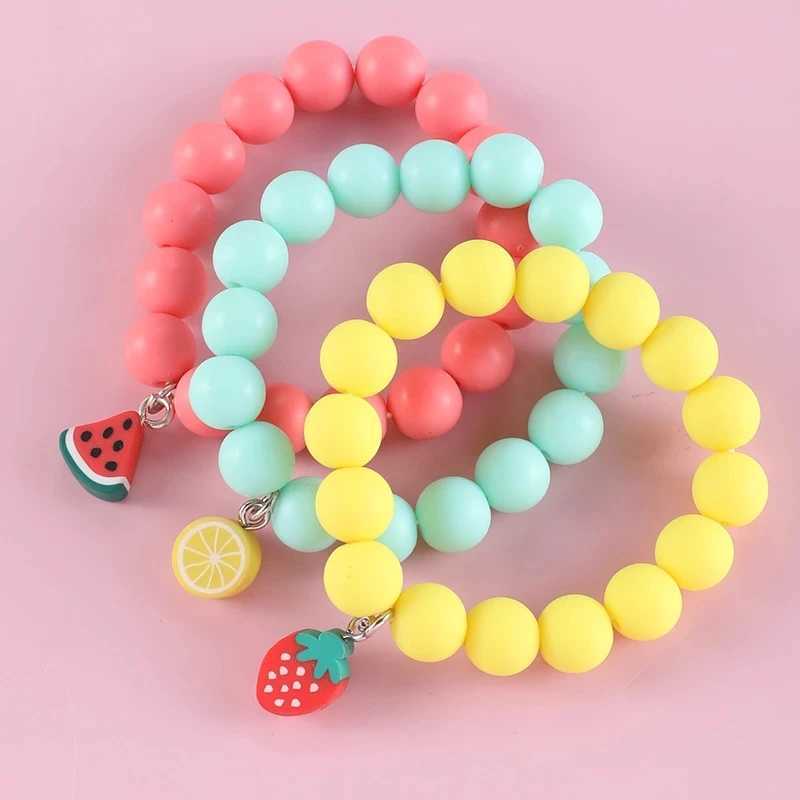 Colorful soft clay bead bracelet suitable for girls sweet fruit friendship bracelet fashionable jewelry accessories wholesale trend gift W240913