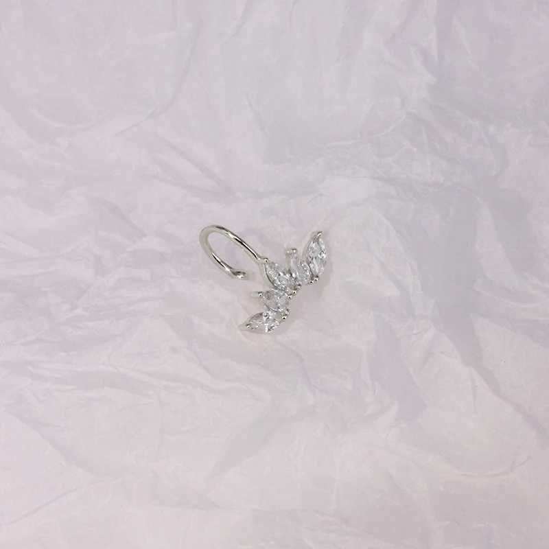 925 Sterling Silver Bling Zircon Clip On Earrings No Pierced Cartilage Earring for Women Earcuffs Clip Charming Jewelry Gift 1pcX240913