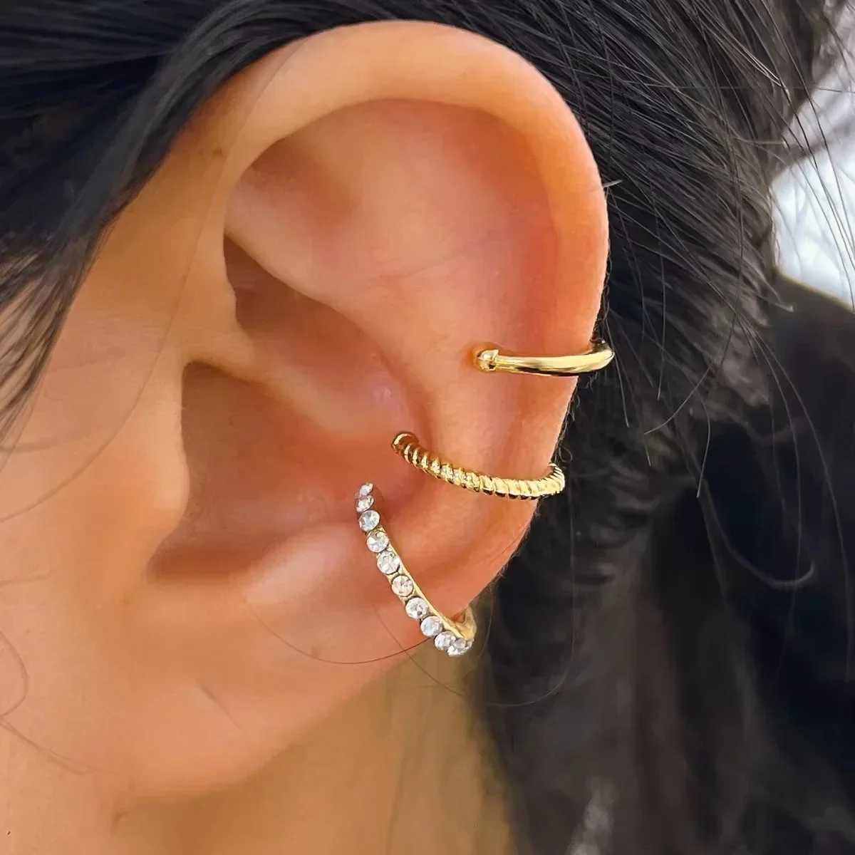 3 Pcs Delicate Ear Cuff Set Ear Clip Earrings Fake Piercing Earrings for Women Trendy Fashion Accessories 2024 GiftX240913