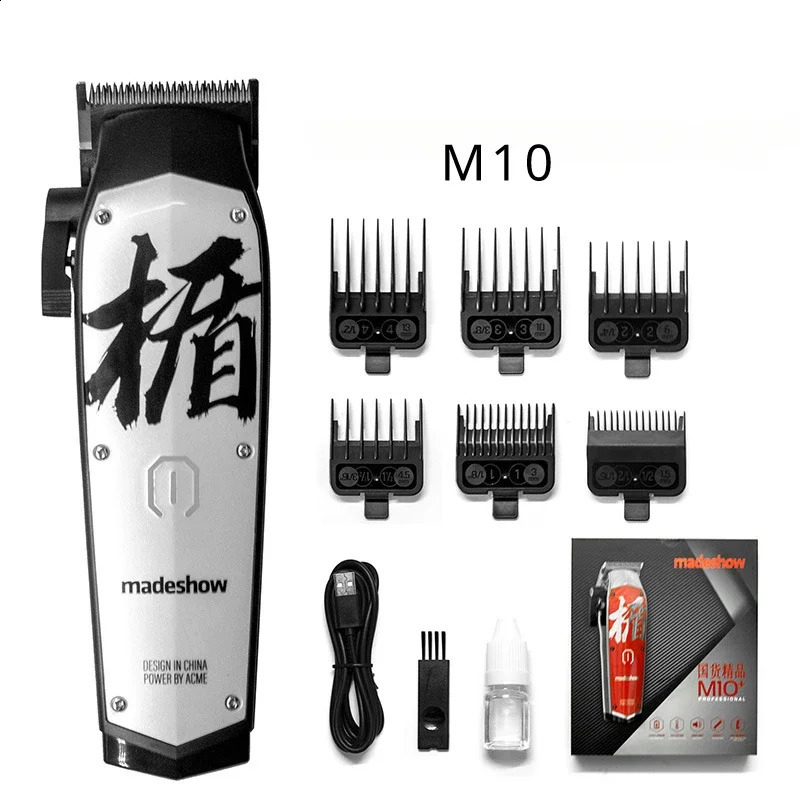 Akomei Original M10 Multifunctional Hairdressing Graffiti Tri Color Oil Head Electric Hair Clipper 240911