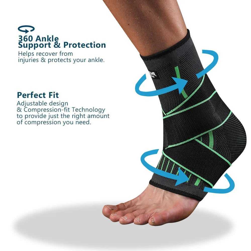 Adjustable Ankle Brace Compression Sleeve for Women Men Ankle Support Strap for Sprained Plantar Fasciitis RunningWorkoutGYM Y240913