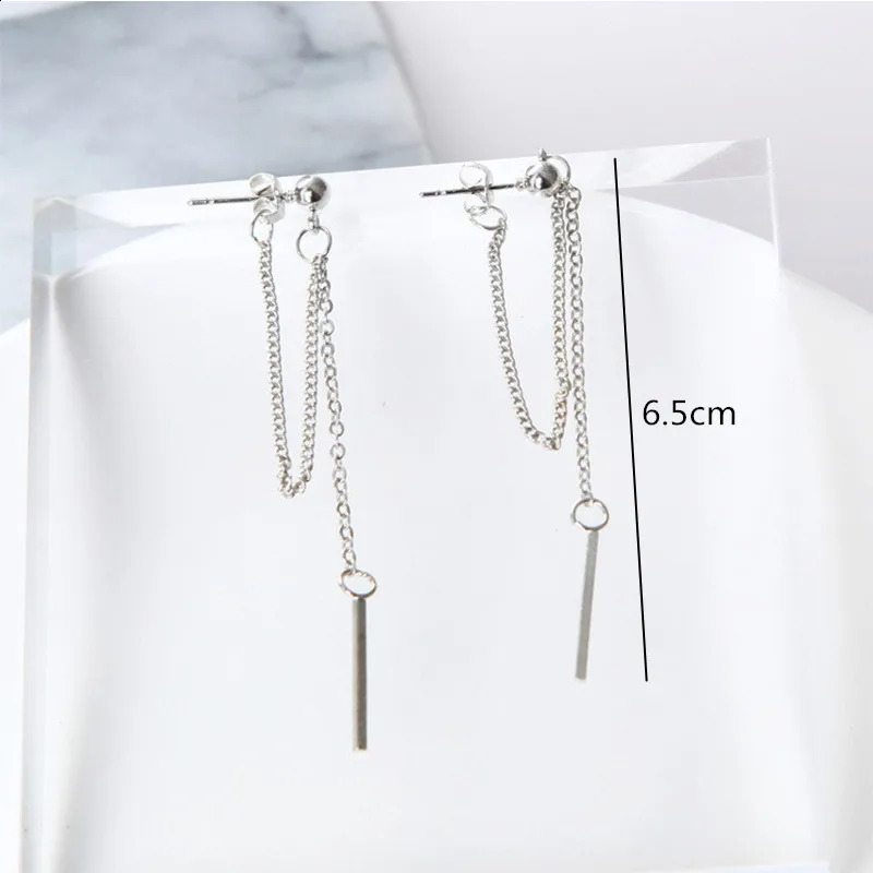 Korean Jewelry Women Long Tassel Drop Earrings Chain Metal Texture Dangle Brincos Statement Wholesale Bijoux Gift EB126 240906
