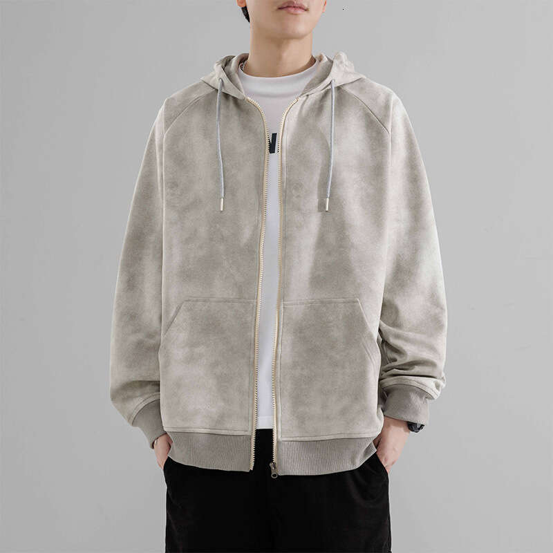 Hoodie Casual 2024 Hoodie Suede Youth Sports Men's Hoodie New Cardigan Velvet Autumn