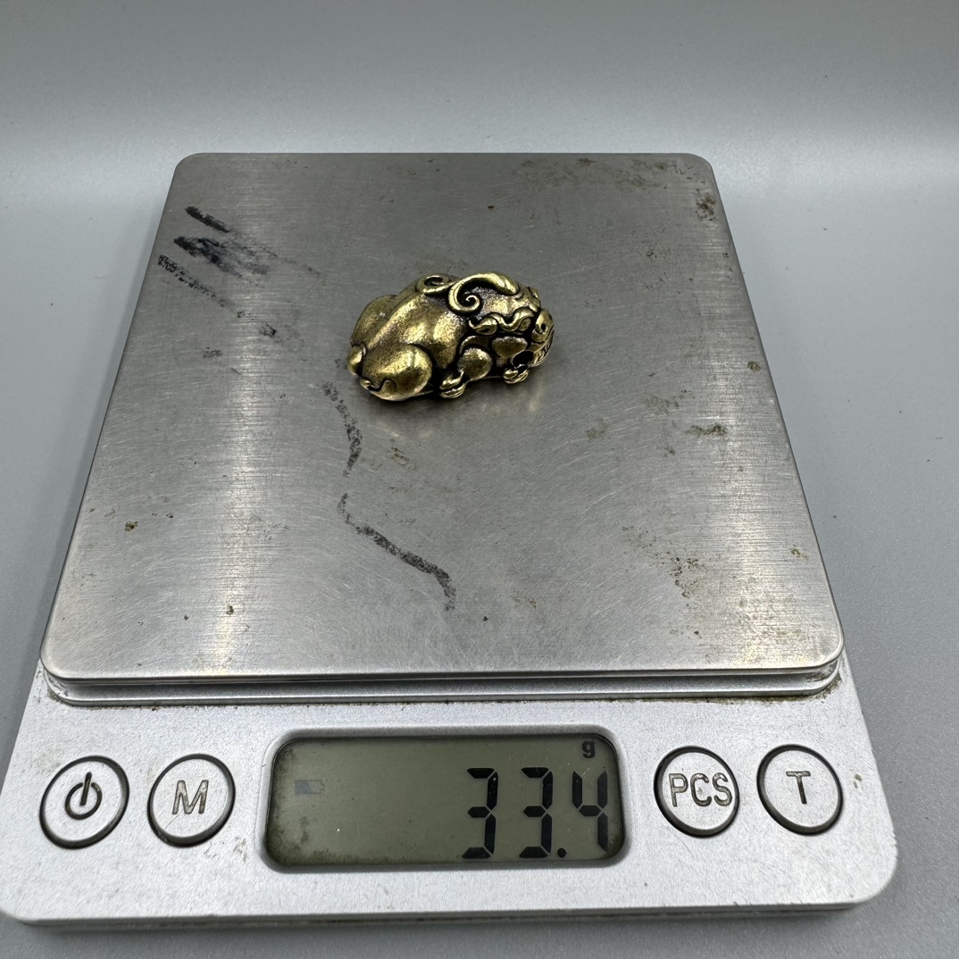 Solid Brass Animal Statue Tea Pet Ornament Lucky Beast Pixiu Figurine Toy Craft Brass Lucky Pixiu Keychain Pendant