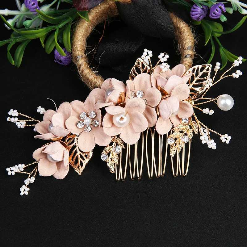 Wedding Bride Hairpin Hair Clips for Women Bridal Hair Accessories Pearl Rhinestone Flower Hair Combs Hairband Wedding JewelryX240913