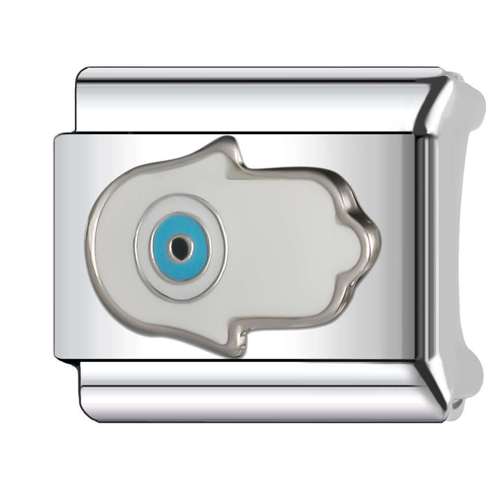 2024 Women's Gift Fashion Blue eyes bead Italian Charms Links Beads Fit 9mm Stainless Steel Bracelet Jewelry