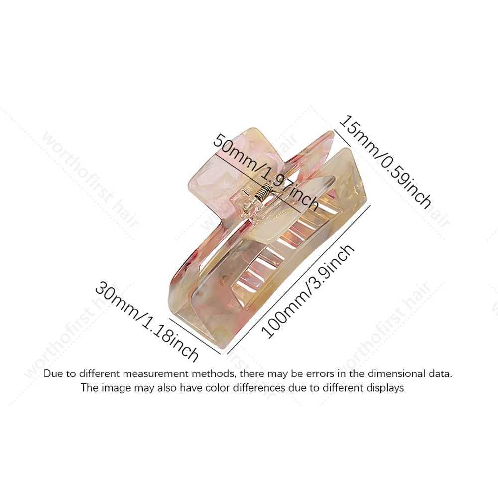 10cm Length Large Acetate Hair Clip Back Head Hairpin French Retro Mermaid Color Hair Claw Headdress Hairpin FemaleX240912