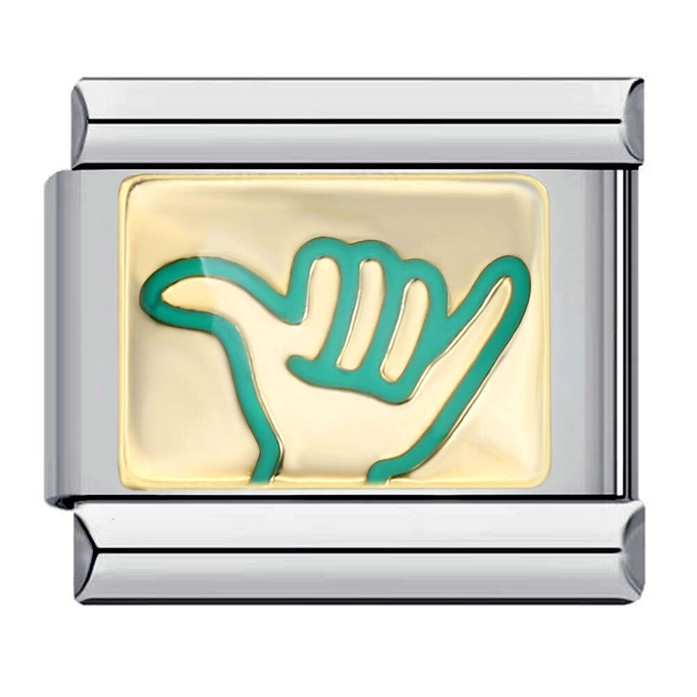 New Chess And Card Entertainment Bead Gold Plated Enamel Personalized DIY Welding Bracelet Italian Charm Links Fit 9Mm Bracelet Jewelry DIY Making Gif