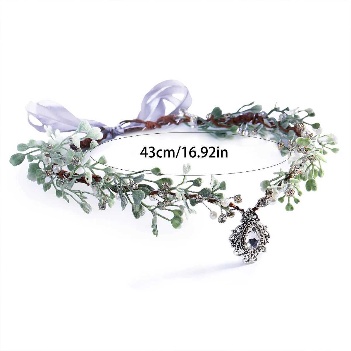 Forest Series Handmade Garland Crown Creative Wedding Fairy Headdress Crystal Vintage Elf RPG Cosplay Costume AccessoriesX240913