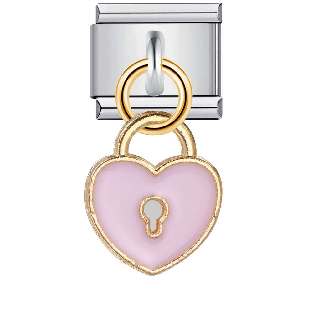 Enamel Love Eye Beads DIY Hook Pendant Bracelet Elastic Splicing Chain Italian Charm Links Stainless Steel Fit 9mm Bracelet Jewelry DIY Making Gifts