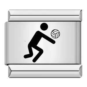 New Sports Pattern Italian Module Titanium Steel Laser Carving DIY Free Splicing Bracelet Fit 9mm Bracelet Jewelry DIY Making Gifts