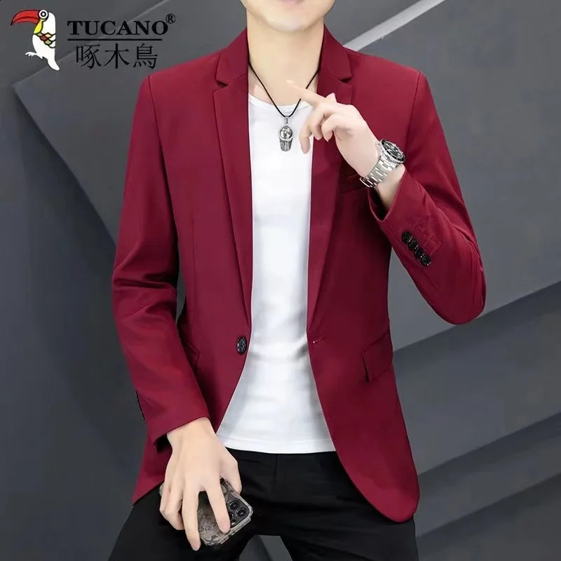 Blazers lisos ajustados para hombre conjuntos de 3 piezas chaquetas elegantes boda pantalones formales negocios 240905