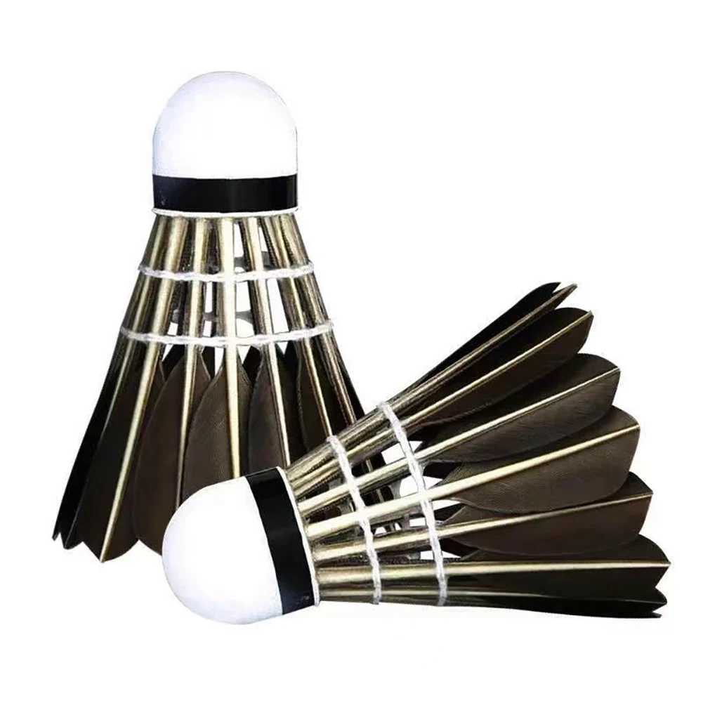 3/6/12Pcs Professional Badminton Shuttlecock Black Goose Feather Badminton Shuttlecock Training Sport Badminton Ball Y240912