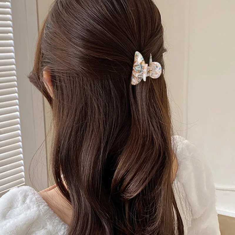 2023 Retro Fashion Mini Hair Claw Hair Clips Geometric Stripe Printing Women Hair Clips hairpin Girl Children AccessoriesX240912