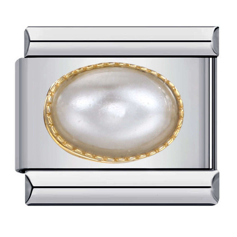 New Micro Inlaid Color Zircon Beads Bracelet Titanium Steel Gold Plated DIY Italian Charm Links Stainless Steel Fit 9mm Bracelet Jewelry DIY Making Gi