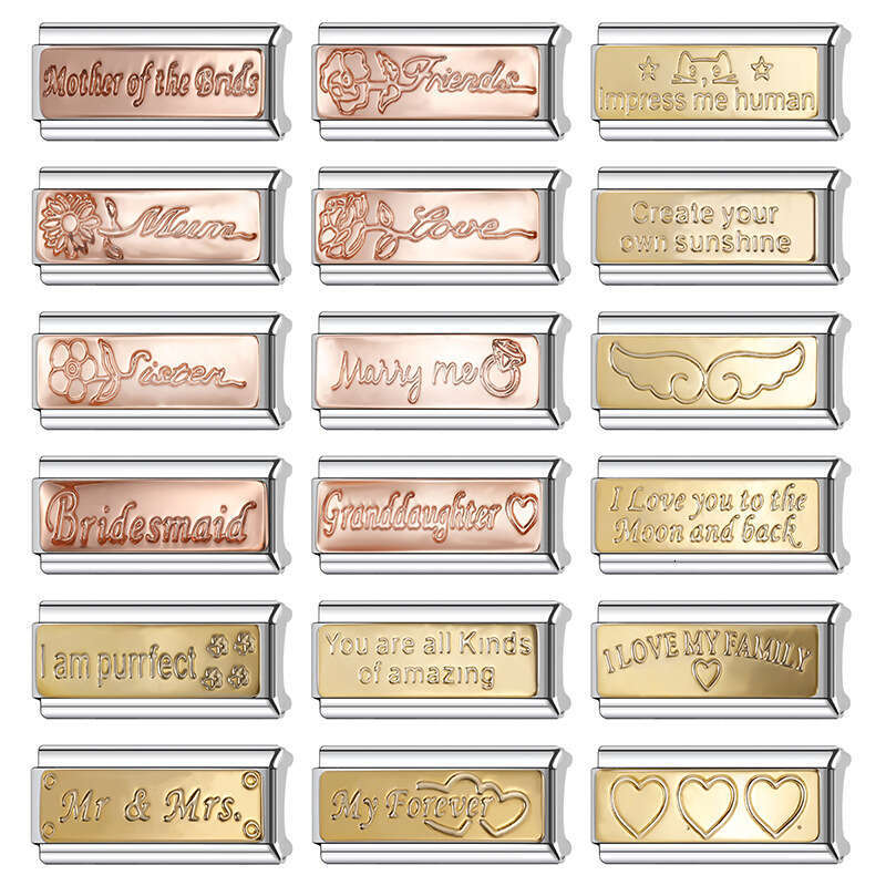 Hot Selg 9Mm Single Section Combination Italian Style Module Bracelet, Hand Decoration Splicing DIY Classic Pattern