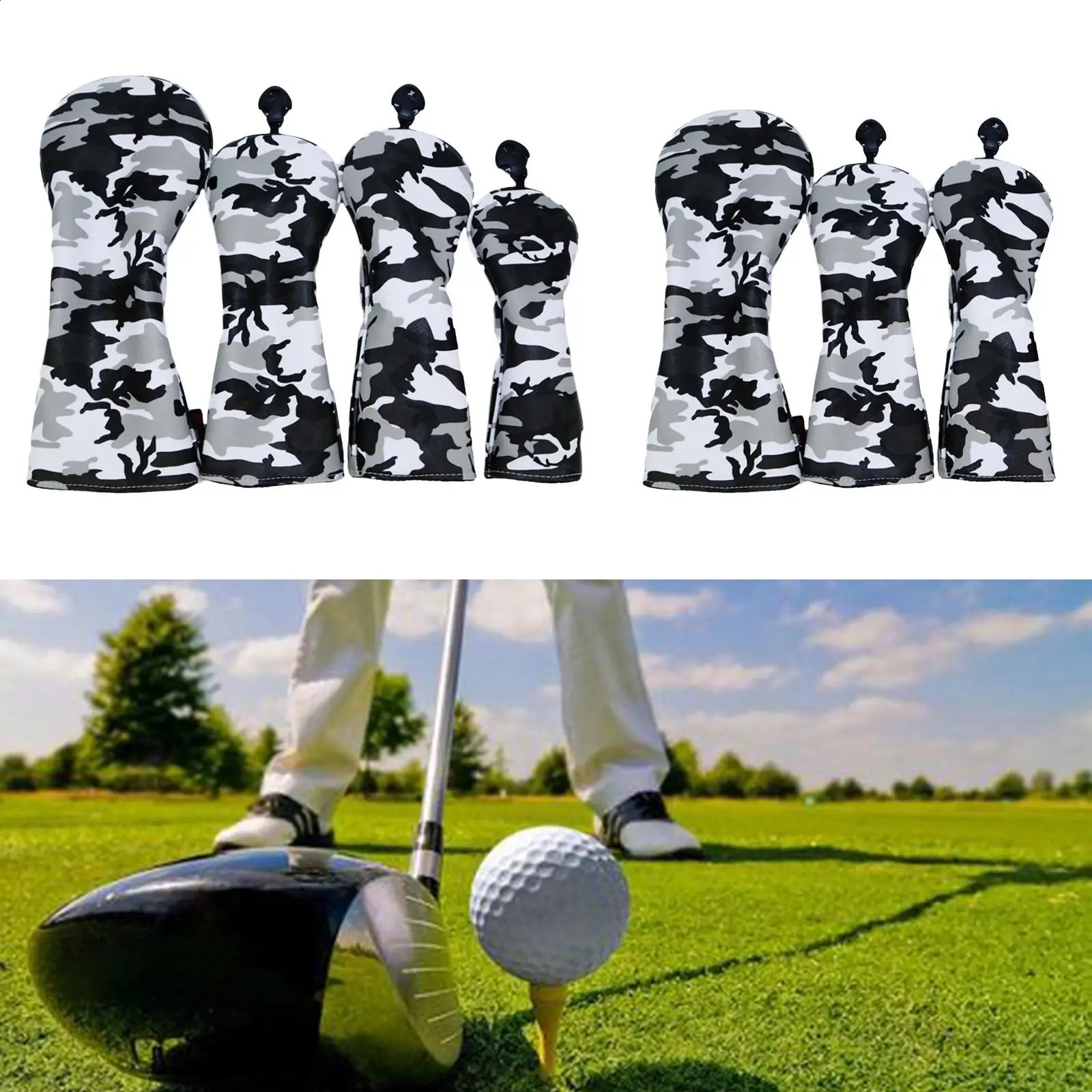 Waterproof Camo Golf Wood Headcover Fairway Club Head Covers Case Protector 240909