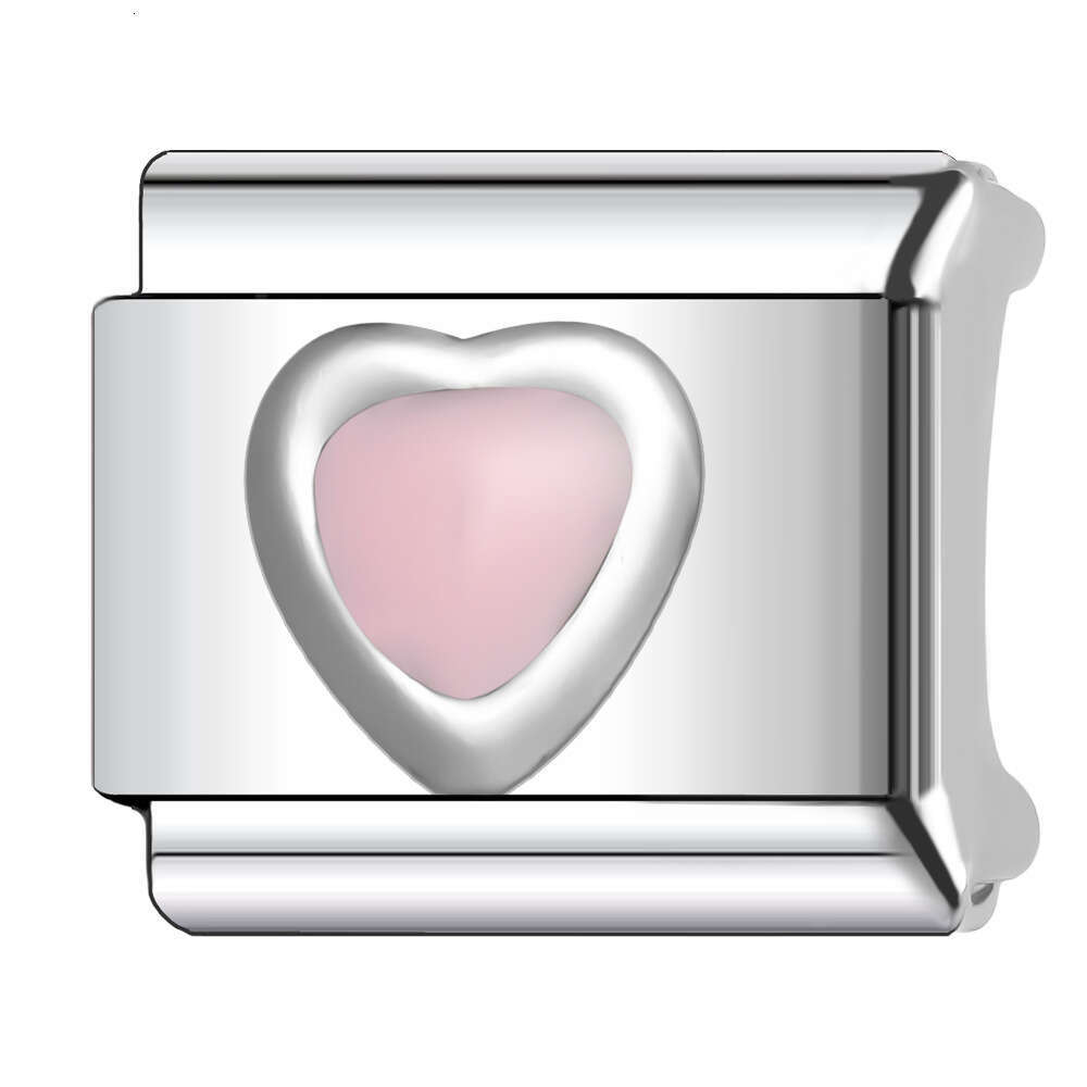 New Women's Gift Sweet heart and beautiful flowers Bead Italian Charms Links Bangle Beads Fit 9mm Stainless Steel Bracelet Making DIY For Women F