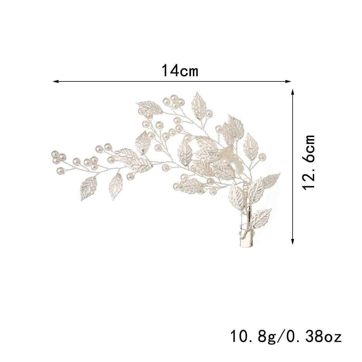 Handmade wedding hair comb pearl flower leaf bridal hair clip ladies wedding hair ornamentX240913