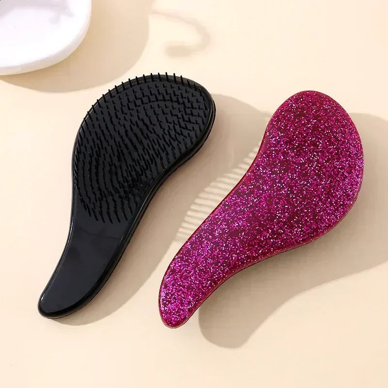 Anti Static Massage Hair Brush Tangles Detangle Shower Hairbrush Comb Salon Styling Tool Magic Handle 240911