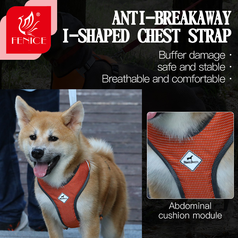 Fenice Professionable I-shaped Outdoor Pet dog Reflective Gypsophila Sturdy Chest Strap