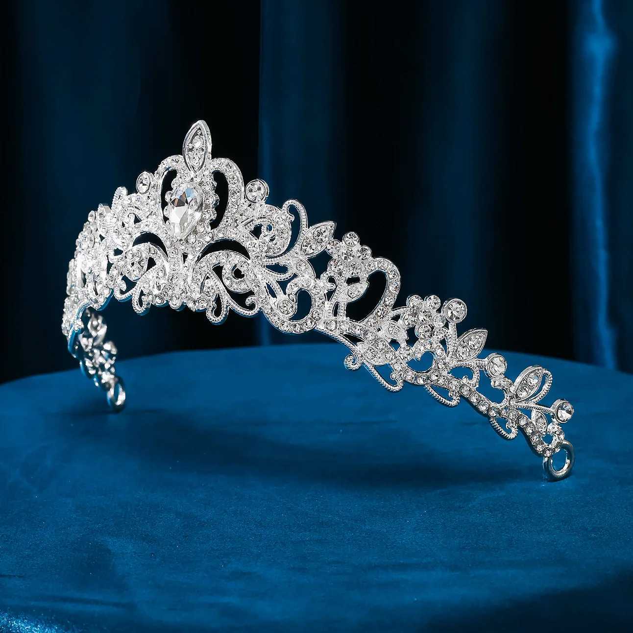 Elegant Girls Baroque Vintage Crystal Rhinestone Tiaras Queen Princess Crowns Kid Diadems Wedding Hair Accessories Women JewelryX240913