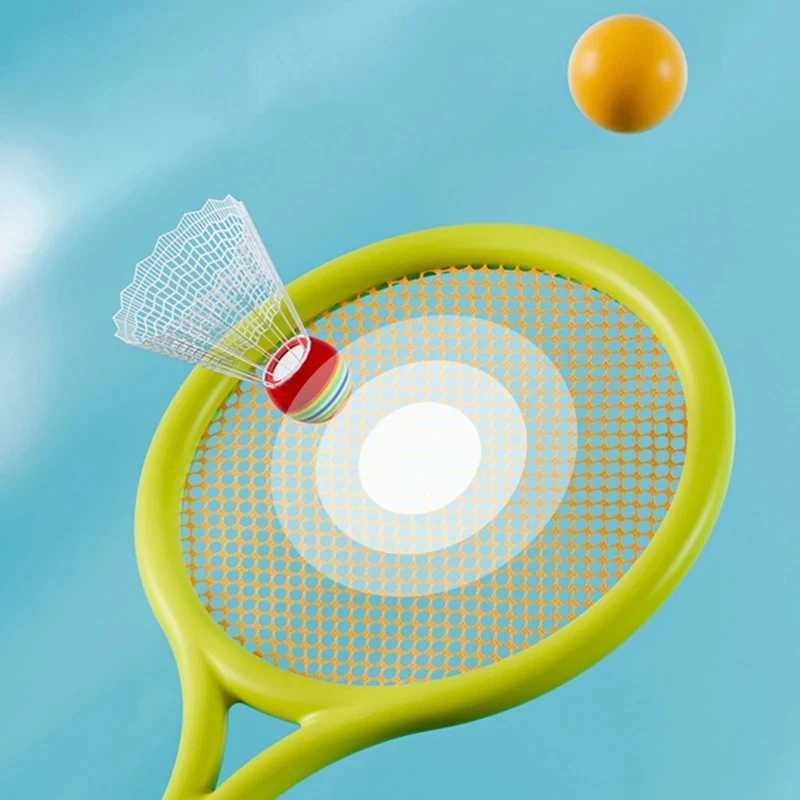 Kids Badminton Rackets Set Lightweight Children Tennis Badminton Toy Children Tennis Racquets With Balls For Family Game Y240912