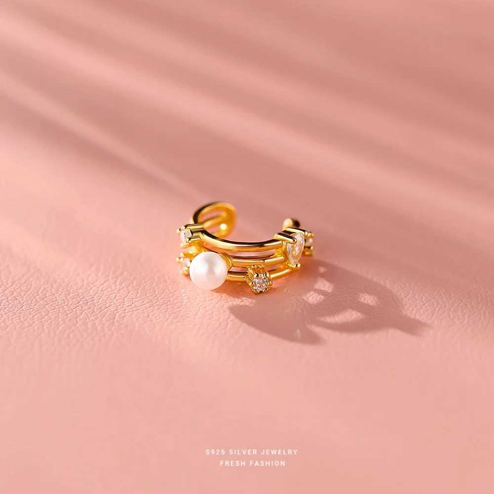 Real 925 Sterling Silver Openwork Shell Zircon No Ear Piercing Earrings Gift for Women Party Fine Jewelry GiftX240913