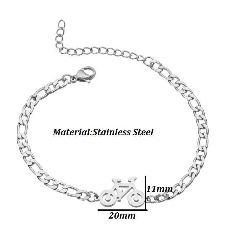 Personality Unique Bicycle Bracelets Bangles for Women Stainless Steel Adjustable Chain Charm Bracelet Minimalist JewelleryX240913