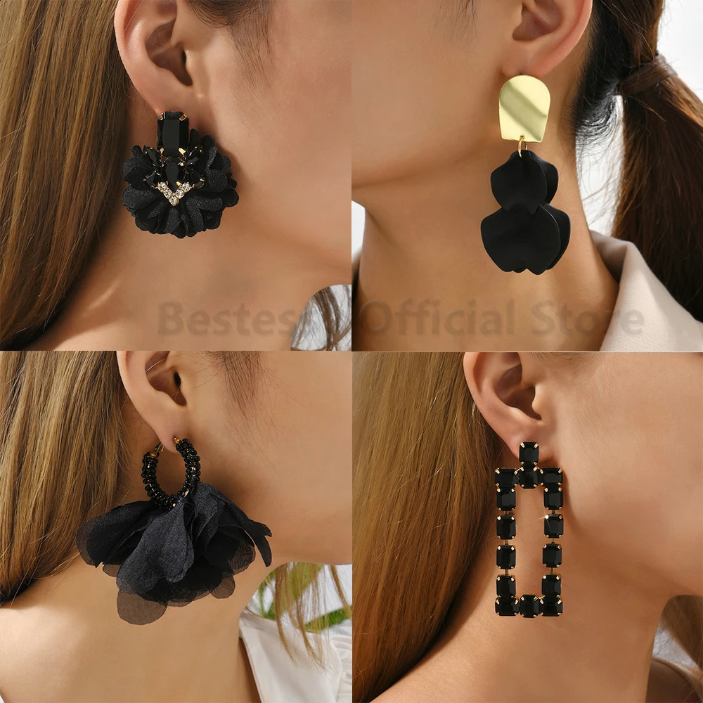 Drop Crystal Tassel Earrings: Elegant Vintage Jewelry for Women, Geometric Big Hanging 2024 4