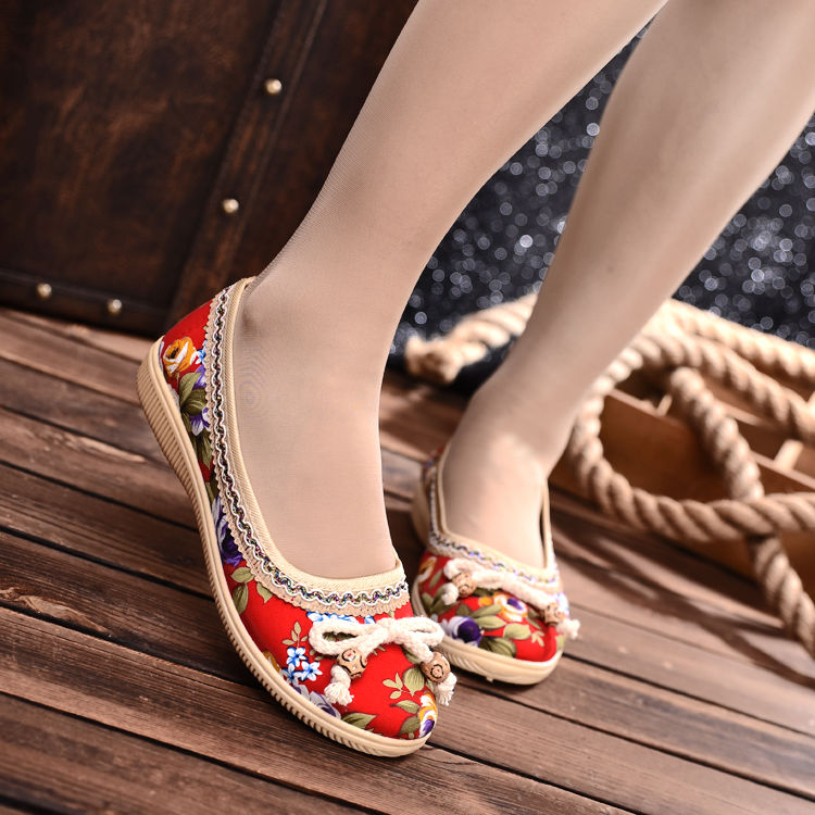 Loafers Breathable Mom Fashion Cloth Old Beijing Soft Bottom Driving Cotton Fabric Flat Shoes Women hn6 0e44