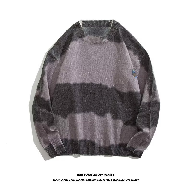 Men Sweaters Sweater couple style Hong Kong style knitted sweater autumn and winter thick Korean version trendy personality pullover sweater Mens crew