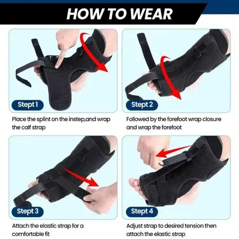 Ankle Support Compression Foot Drop Orthosis Varus Orthosis Plantar Fascia Rehabilitation Fixed Foot Rest Socks Adjustable Y240913
