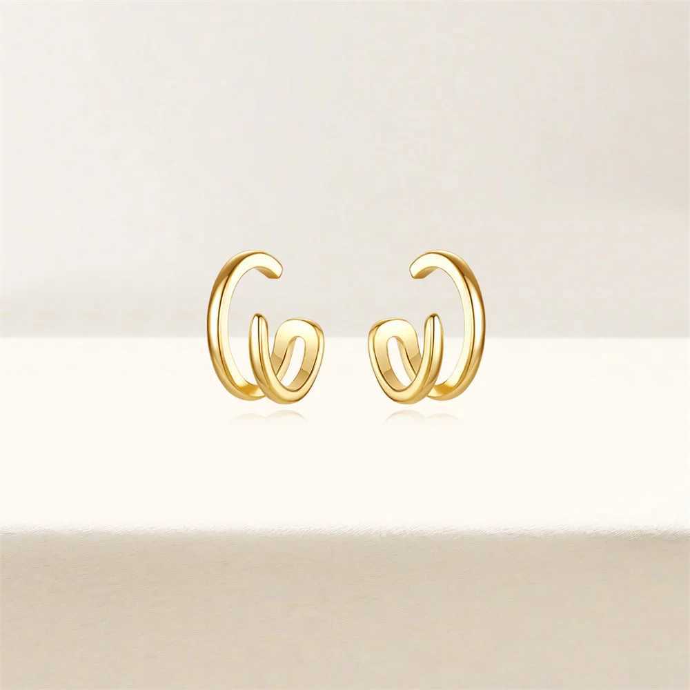 AIDE 1pair 925 Sterling Silver Smooth Design Clip Earrings Stackable Ear Cuff For Women Girls Party Fine Jewelry Christmas GiftsX240913