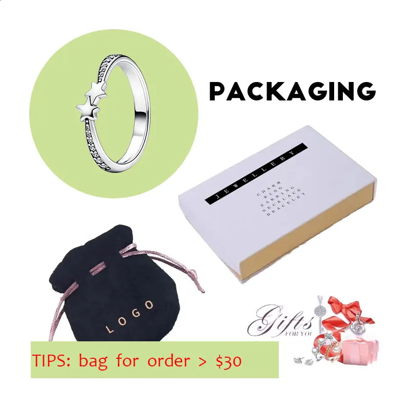 Wedding Ring Two Meteor Stacked Finger Ring Suitable for Women 925 Pure Silver Starry Night Jewelry Store Set Transparent Zircon 240905